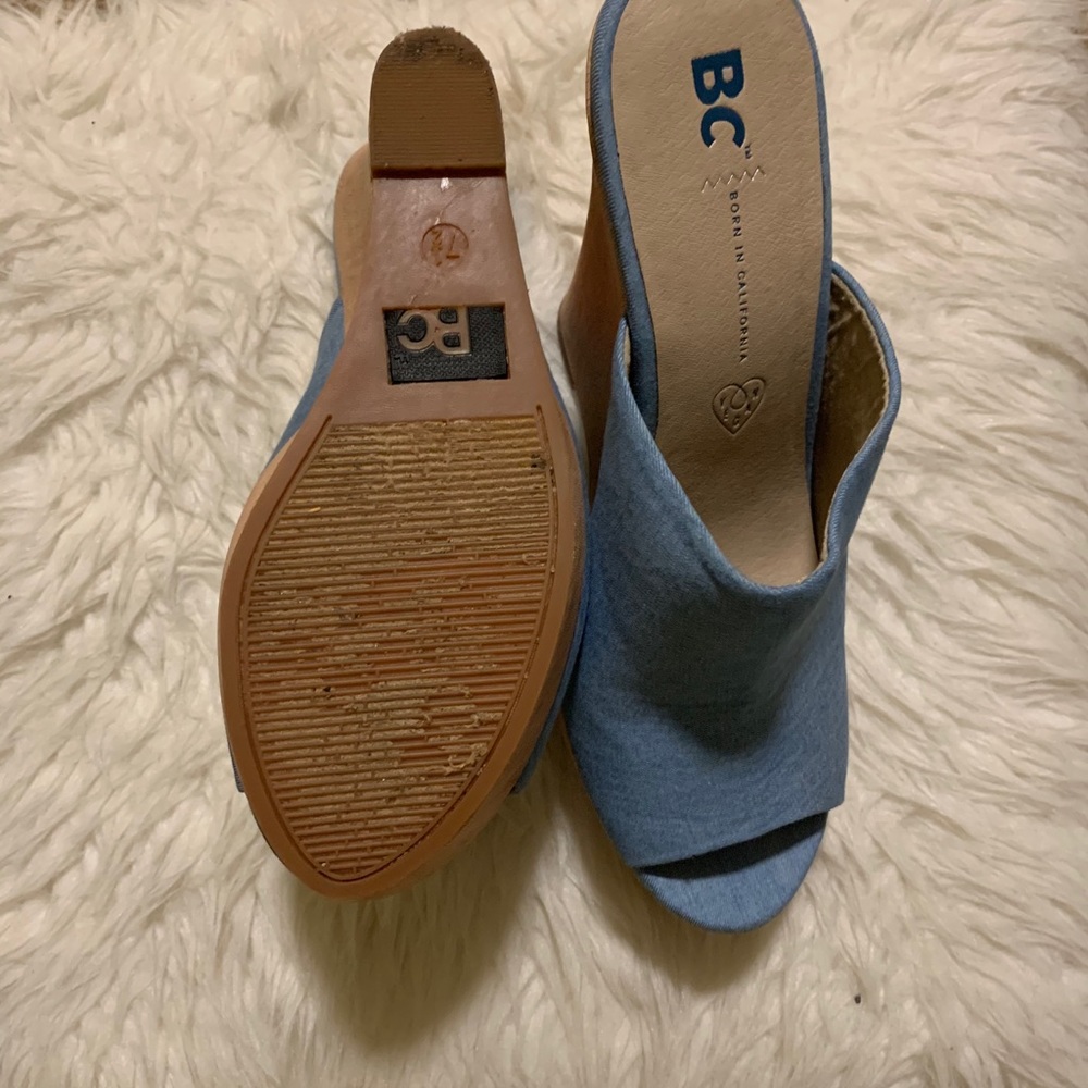 Jean color ( light blue) high heels wedges